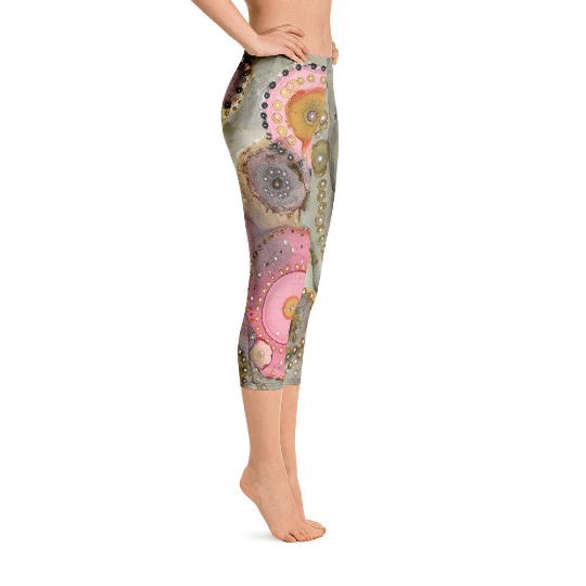 Abstract Capri leggings, Workout Pants &#39;In the Pink
