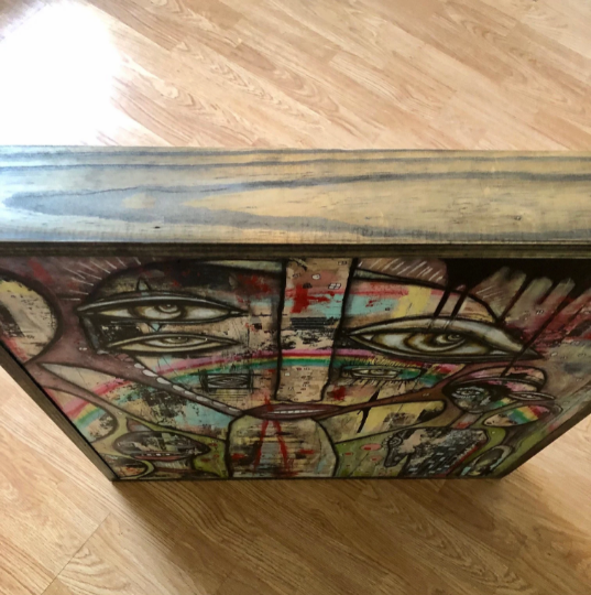 Original Mixed Media Fine Art on Wood &#39;A Love Story&#39;