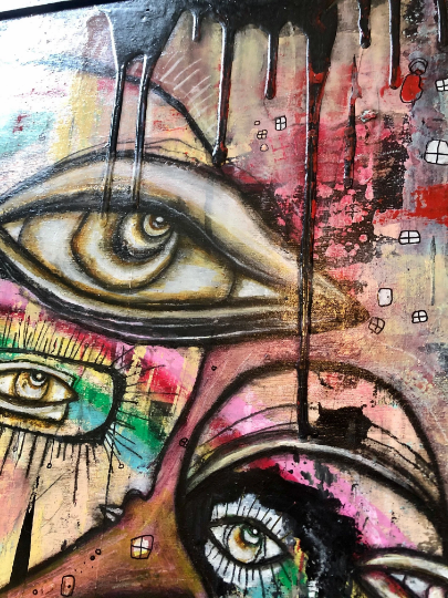 Original Mixed Media Fine Art on Wood &#39;A Love Story&#39;