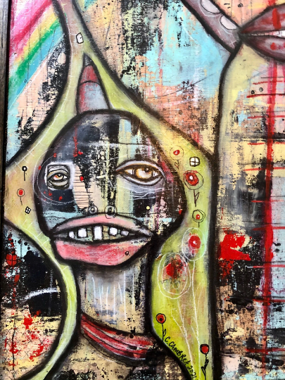 Original Mixed Media Fine Art on Wood &#39;A Love Story&#39;