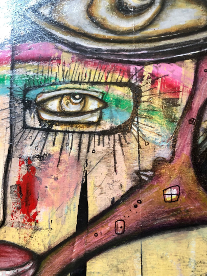 Original Mixed Media Fine Art on Wood &#39;A Love Story&#39;