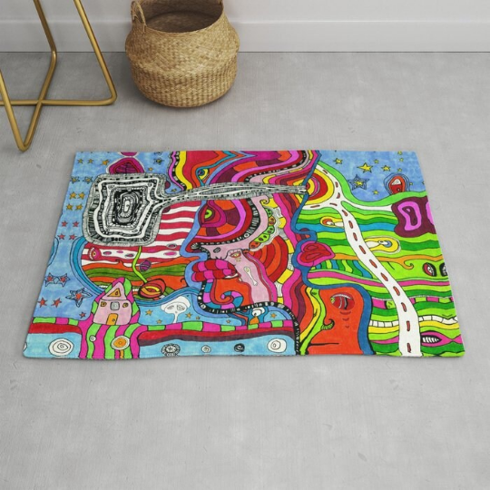 Psychedelic Area Rug &#39;Multi-Directional&#39;