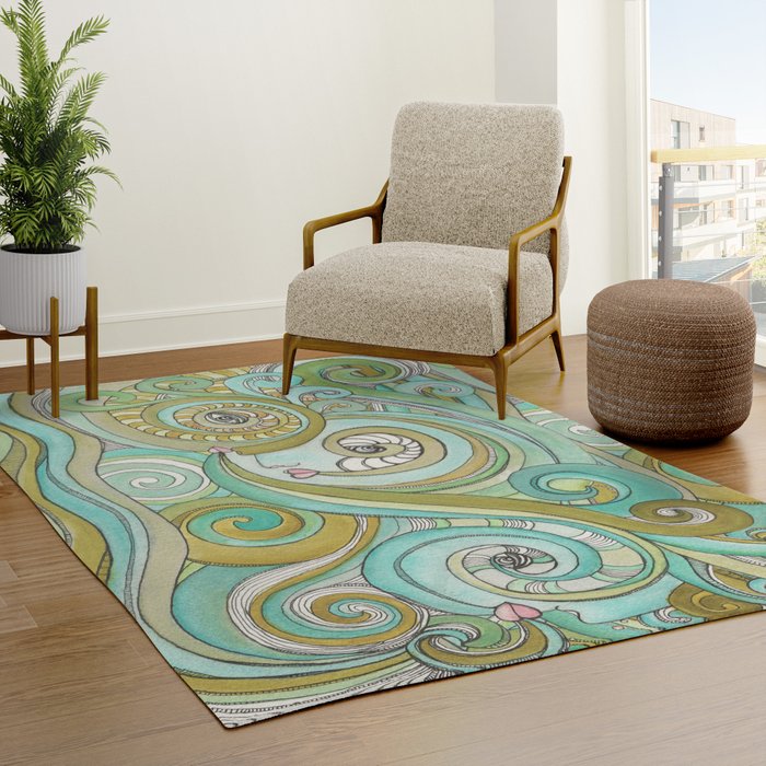 Area Rug &#39;Honeydew Ocean&#39;