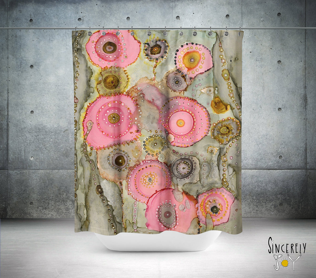 Colorful Abstract Shower Curtain &#39;Pink Matter&#39;