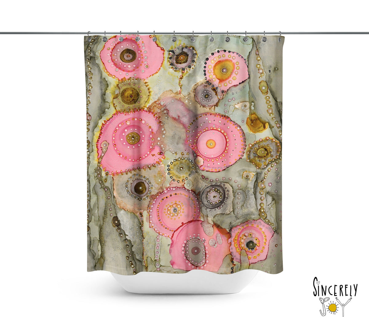 Colorful Abstract Shower Curtain &#39;Pink Matter&#39;