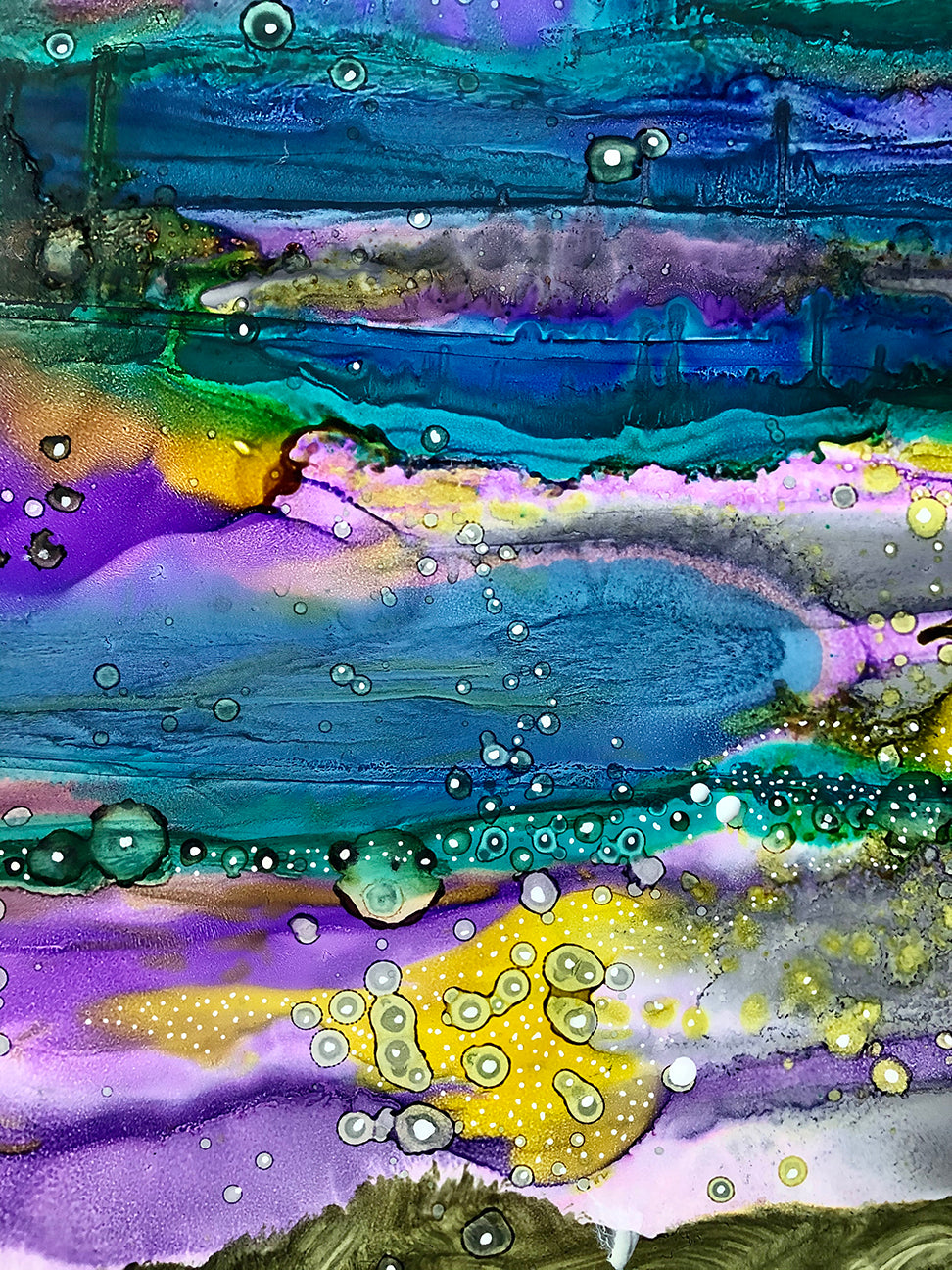 Original Abstract Fine Art &#39;Purple Mountain&#39;