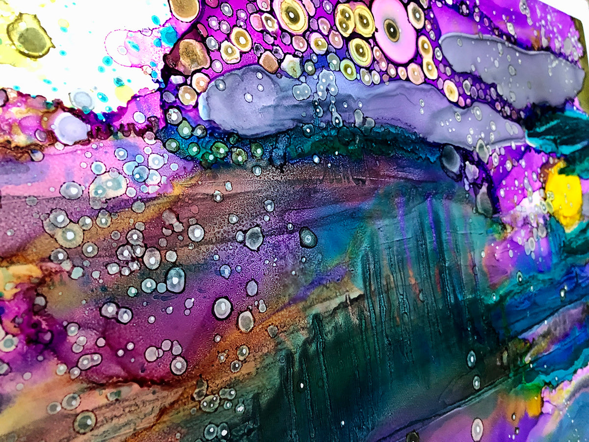 Original Abstract Fine Art &#39;Purple Mountain&#39;