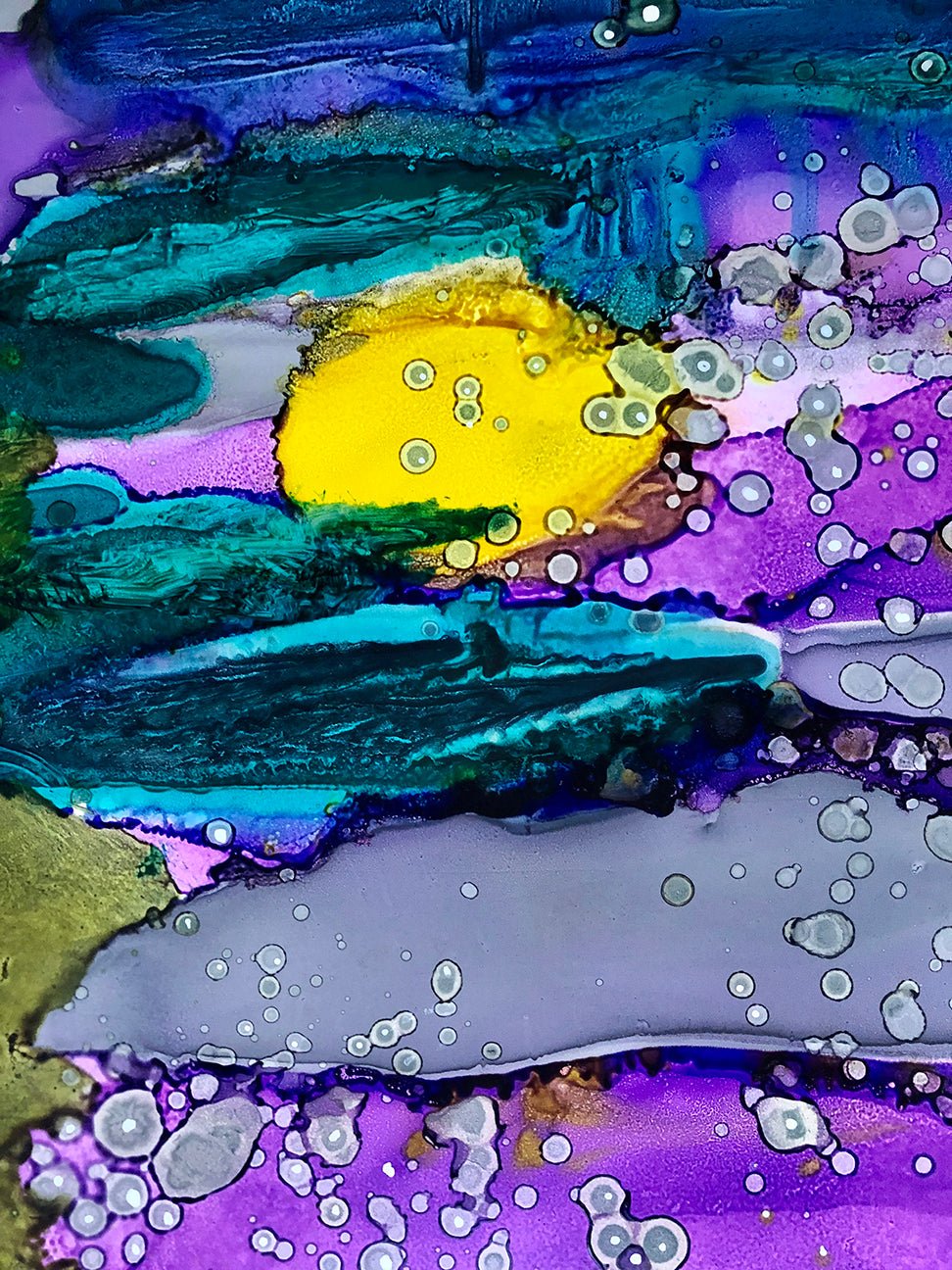 Original Abstract Fine Art &#39;Purple Mountain&#39;