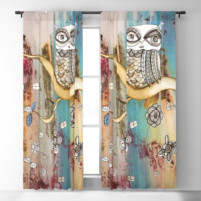 Window Curtains "Surreal Owl 1"
