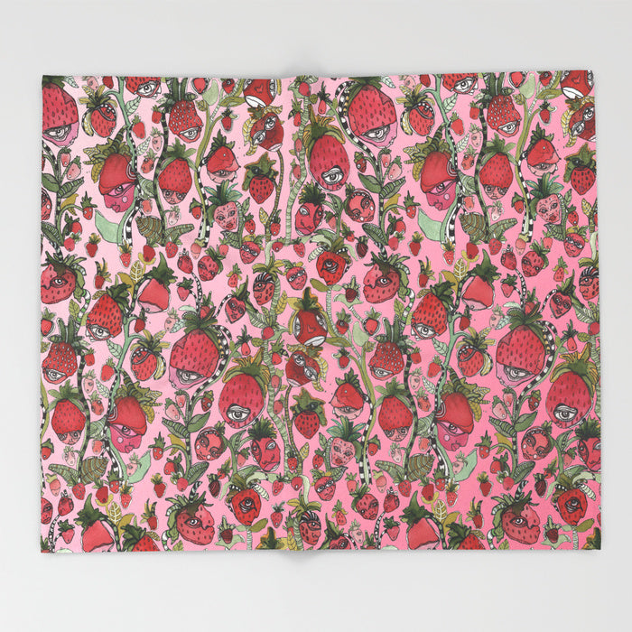 &#39;Strawberry Friends&#39; Fleece Blanket
