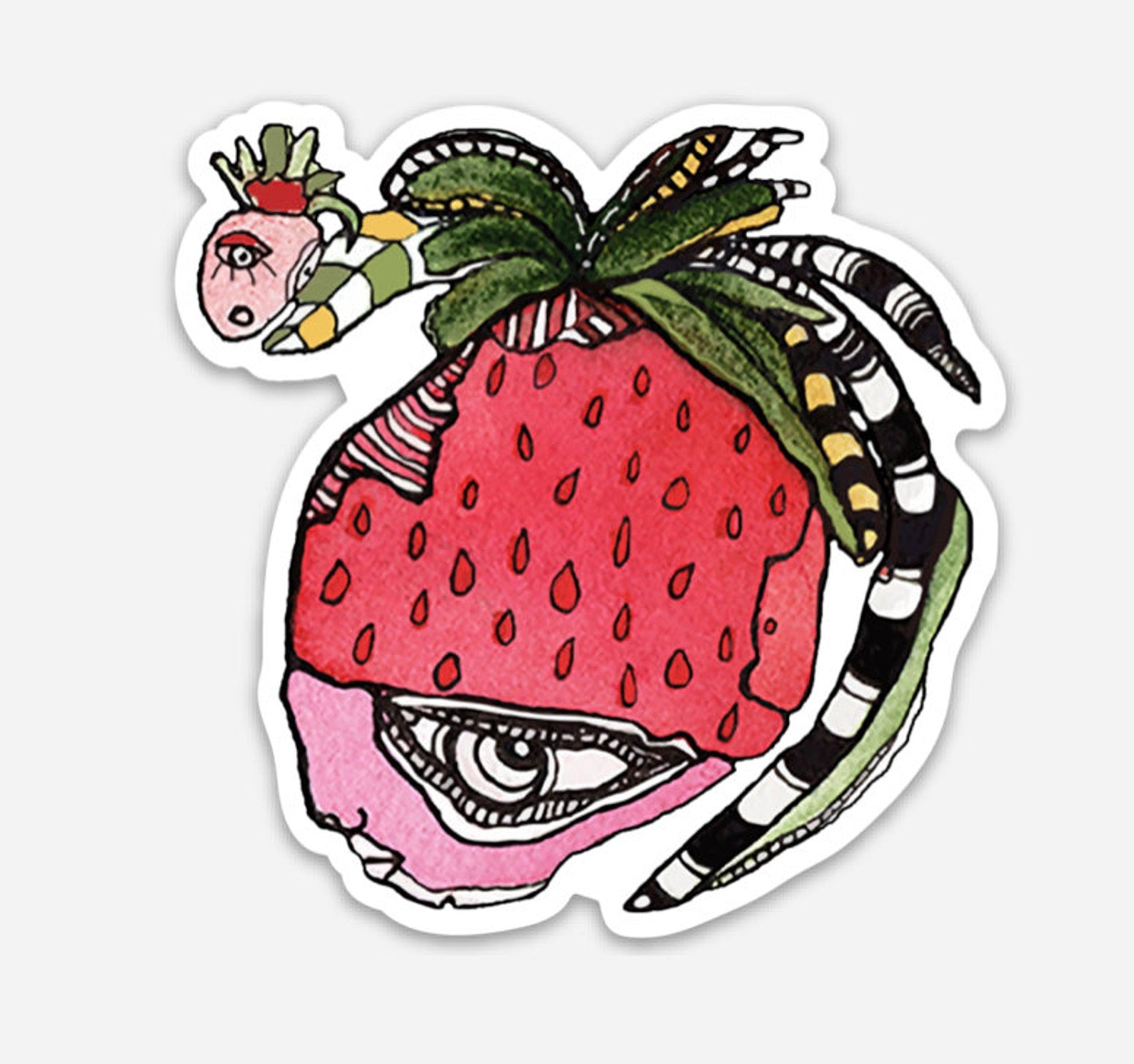 "Strawberry Friend" Vinyl Sticker