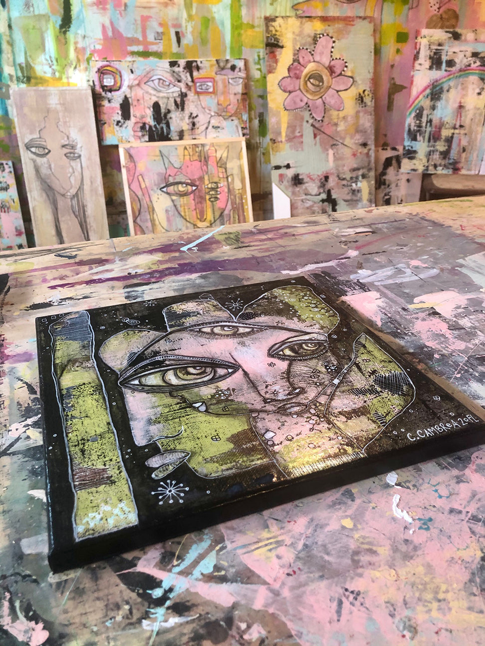 Original Mixed Media Fine Art on Canvas &#39;What We See&#39;