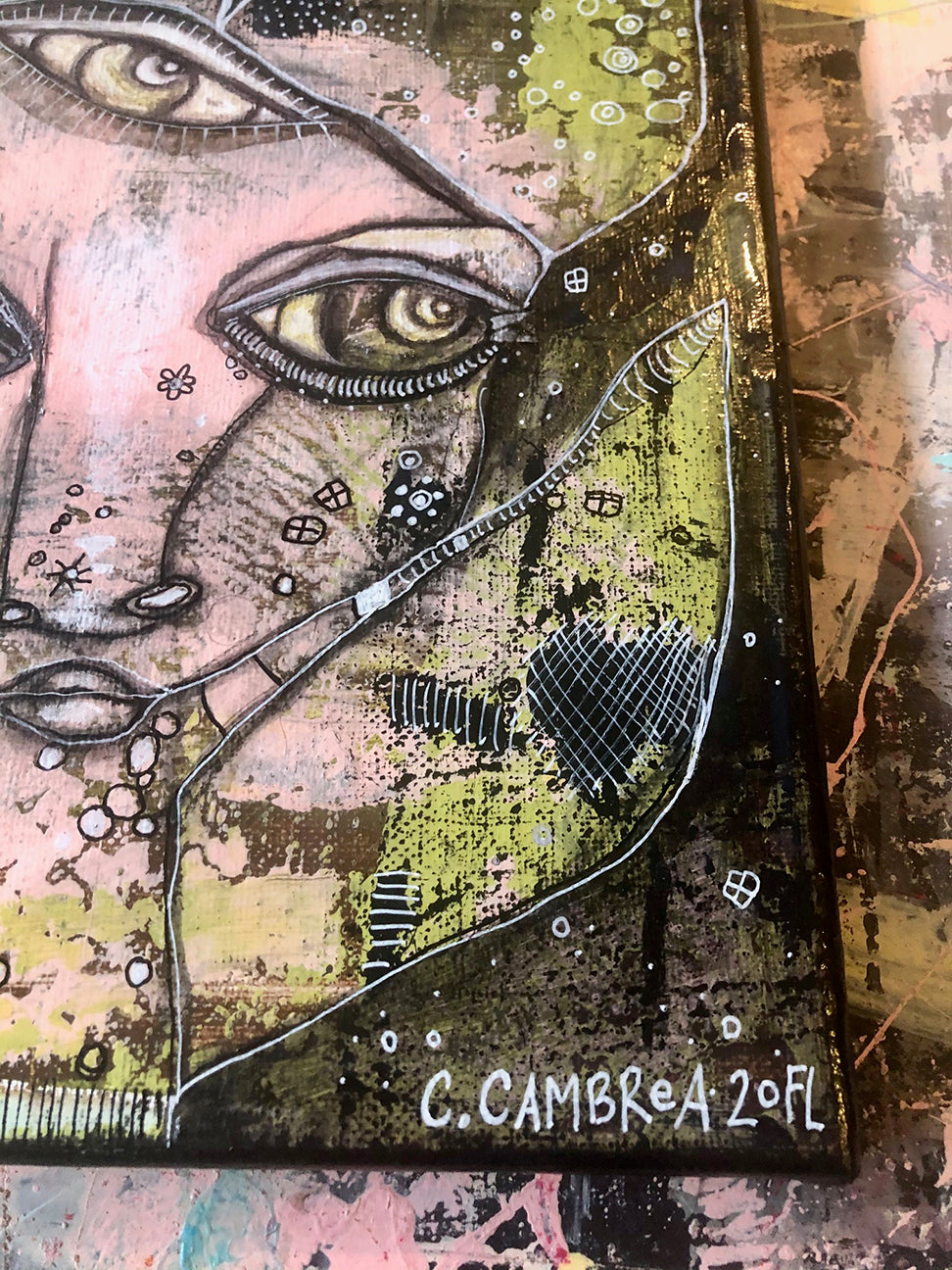 Original Mixed Media Fine Art on Canvas &#39;What We See&#39;