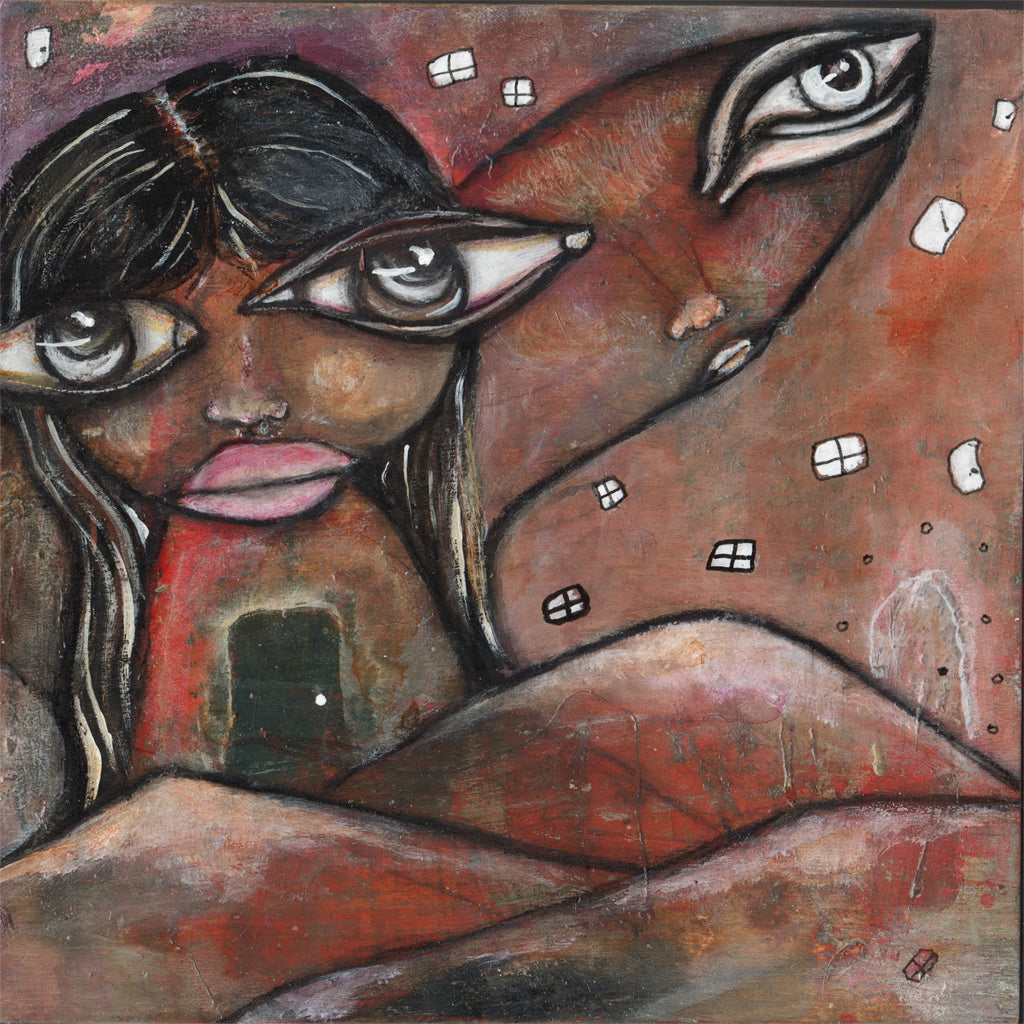 Original wood art &#39;Winged Friend&#39;