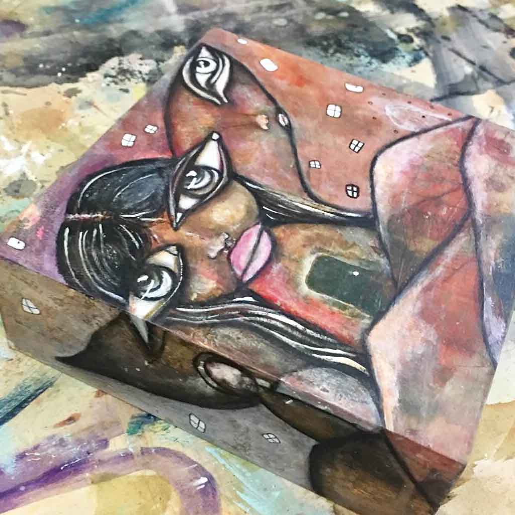 Original wood art &#39;Winged Friend&#39;