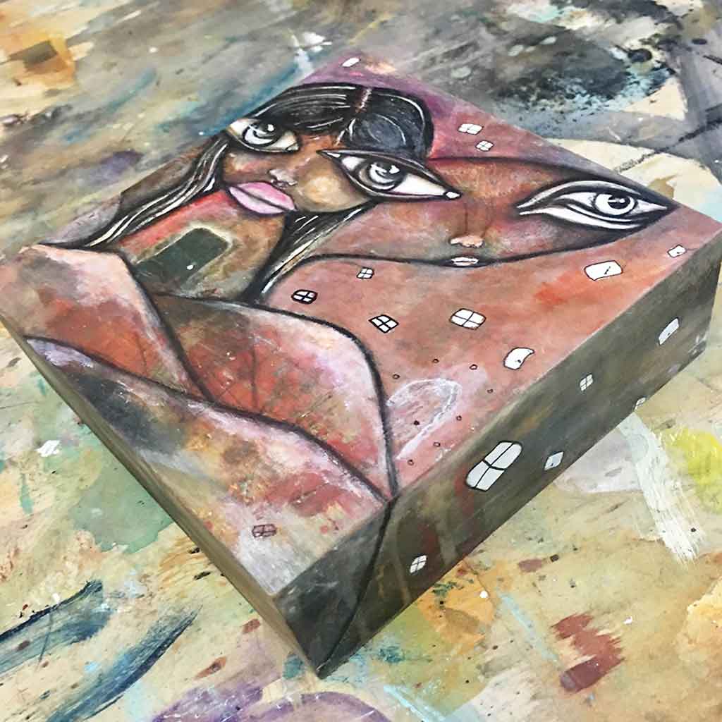 Original wood art &#39;Winged Friend&#39;